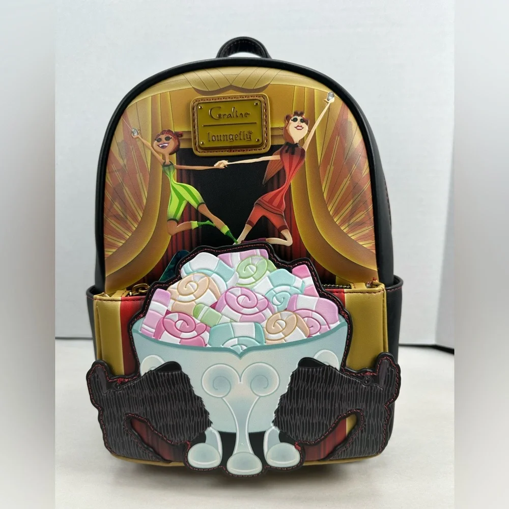 Loungefly Exclusive Laika Coraline Miss Spink and Miss Forcible Mini Backpack